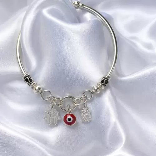 Mi Cofre: Pulsera de Plata 950 - Ojo Turko rojo