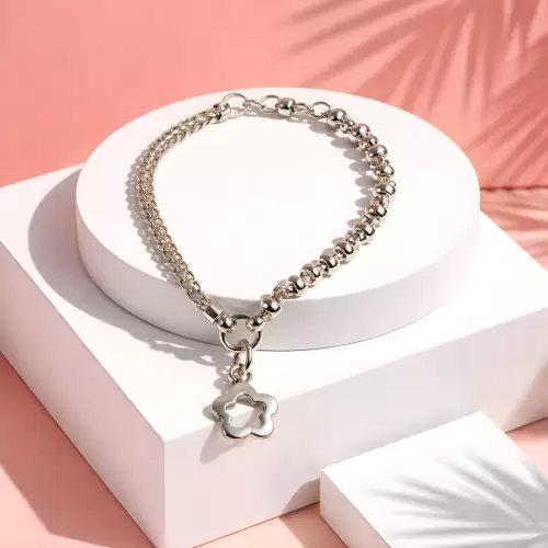 Mi Cofre: Pulsera Flor de Brillo Plata 950