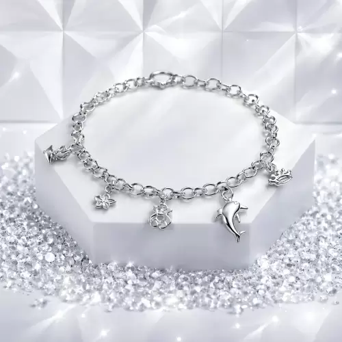 Mi Cofre: Pulsera encantos del Mar Plata 950